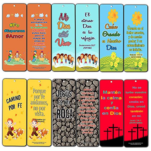 Spanish How Great is Our God Bookmarks for Kids (60-Pack) - #Fe #Esperanza #Amor, Mi Dios esta Vivo, Cuan Grande es Nuestro Dios