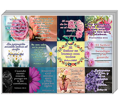 Spanish Christian Stickers for Women Series 2 (10-Sheet) - Spanish Stickers With Biblical Quote for Women