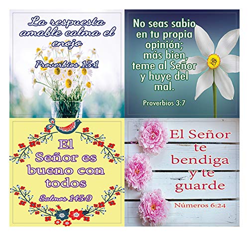 Spanish Christian Stickers for Women Series 2 (10-Sheet) - Spanish Stickers With Biblical Quote for Women
