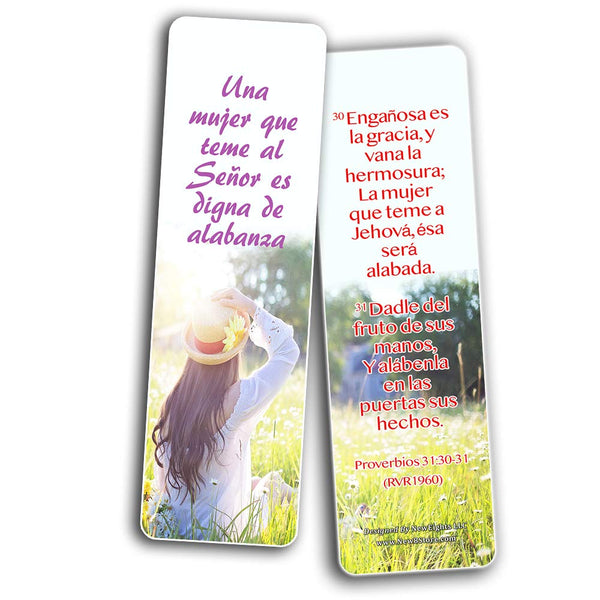 Spanish Bible Verses About Virtuous Woman Bookmarks