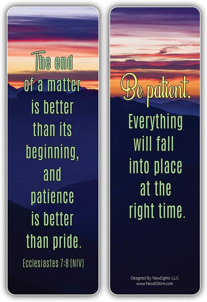 NewEights Bible Verses and Quotes on Patience Bulk Bookmarks (60-Pack) – Awesome Learning Bookmarks for Men Women – Unique Book Reading Page Binders – Daily Inspirational Thoughts