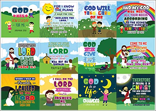 Top Bible Verse for God's Promises Stickers (10-Sheet) - Stocking Stuffers for Boys Girls - Children Ministry Bible Study Church Supplies Teacher Classroom Incentives Gift