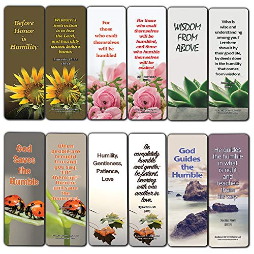 Bible Verses about Being Humble Bookmarks (60-Pack) - Perfect Giveaways for Sunday Schools and Ministries