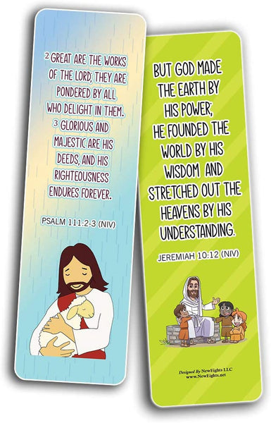 NewEights Bible Memory Verses on Creation Series 2 (30-Pack) – Daily Motivational Card Set – Collection Set Book Page Clippers – Ideal for Church Events