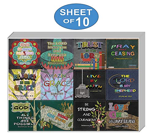 Colorful Bible Verse Stickers (10-Sheet) - Encouraging Colorful Stickers