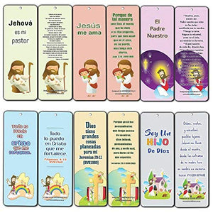 Spanish Christian Scriptures Bookmarks Cards (30-Pack)- Salmos 23 Juan 3:16 Filipenses 4:13 Jeremias 29:11 Padre Nuestro Jes£s Me Ama Soy un Hijo de Dios Party Favors Reading Rewards Incentives