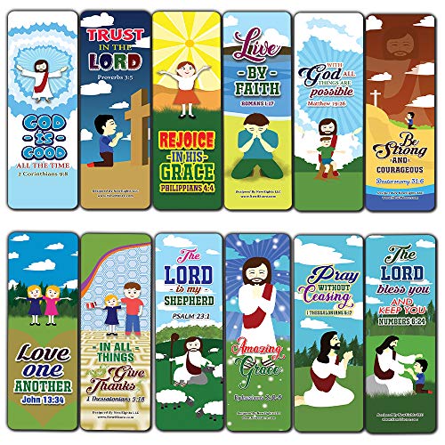 God is Good All The Time Bible Bookmarks for Kids (30-Pack) - Stocking Stuffers for Boys Girls - Children Ministry Bible Study Church Supplies Teacher Classroom Incentives Gift