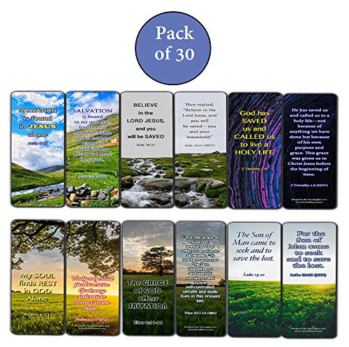 Redemption of Christ Scriptures Bookmarks (30 Pack) - Well Designed and Easy To Memorize Bible Verses - Stocking Stuffers Adoration Devotional Bible Study - Church Ministry Supplies Classroom Giveaway