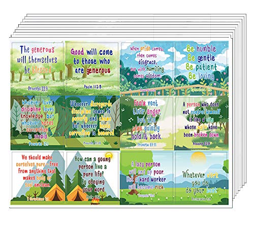 Christian Character Building Stickers for Kids Series 2 (5-Sheet) - Great Variety Colorful Stickers