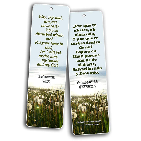 Bilingual Encouraging Bible Verses Bookmarks - Overcome Depression