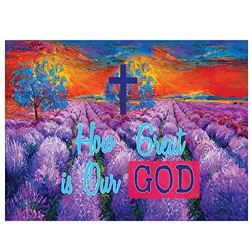 NewEights Christian Inspirational Bible Verses Poster - A3 Size -How Great is Our God Theme - War Room Decor (24 Pack)