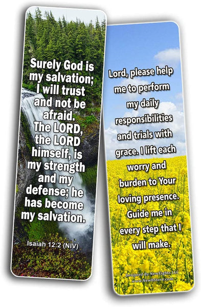 Popular Prayers and Bible Scriptures on Strength Bookmarks - 60 Pack