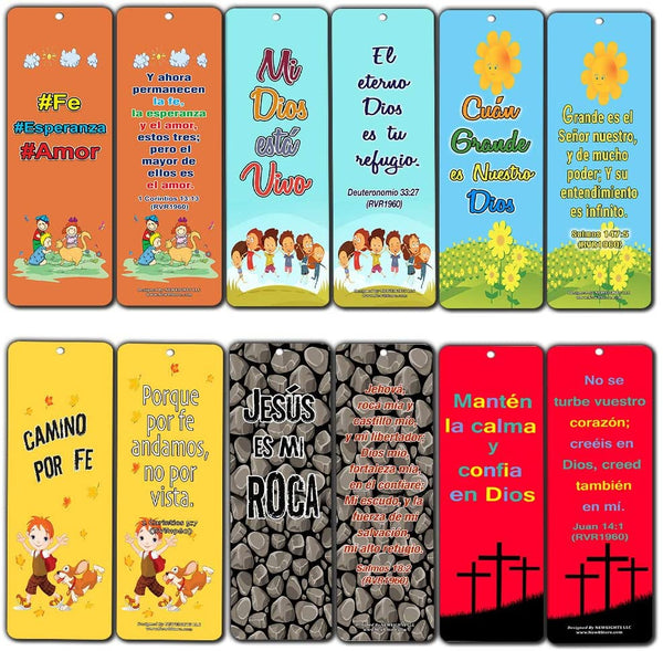 Spanish How Great is Our God Bookmarks for Kids (60-Pack) - #Fe #Esperanza #Amor, Mi Dios esta Vivo, Cuan Grande es Nuestro Dios