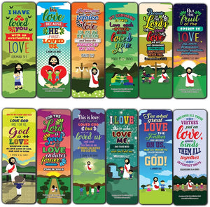 You are Loved Bible Verse Bookmarks (30-Pack) - Stocking Stuffers for Boys Girls - Children Ministry Bible Study Church Supplies Teacher Classroom Incentives Gift