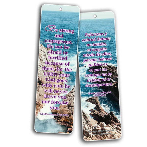 Bilingual Encouraging Bible Verses Bookmarks - Overcome Fear