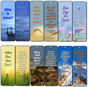 Gospel Scriptures Bookmarks Cards (30 Pack) - Powerful Bible Verses John 3:16 1 Peter 2:24 - Basket Stuffers for Easter Thanksgiving Christmas Sunday School Evangelism Mission Trip Cell Group
