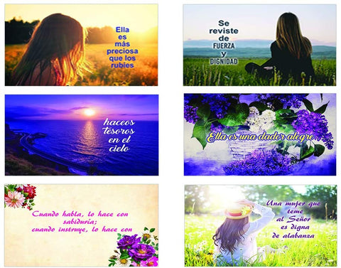 Spanish Bible Verses About Virtuous Woman Postcards (60-Pack)