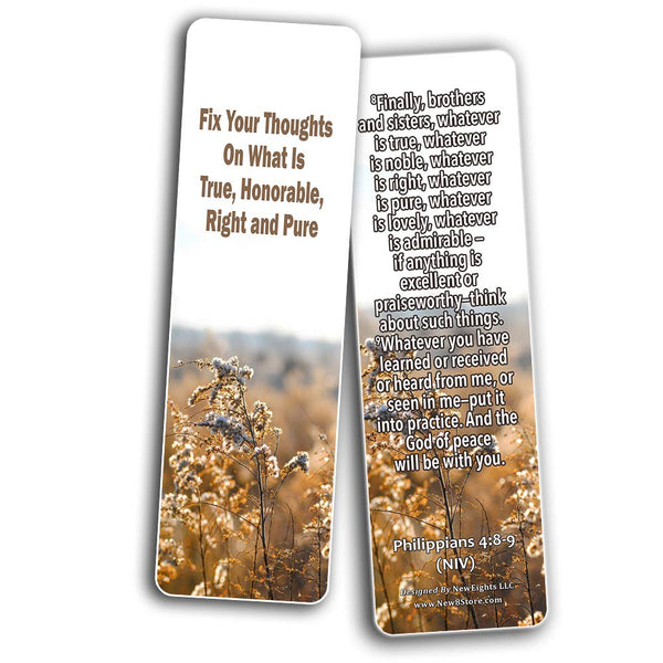 Bible Verses Bookmarks About Focus on God to Empty Out Negative Thoughts