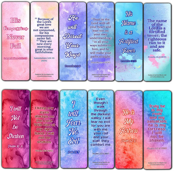 Popular Bible Verses Bookmarks Series 2 (60 Pack) - Perfect Gift away for Sunday School and Ministries - Reverence Bible Texts VBS Sunday School Easter Baptism Thanksgiving Christmas Rewards