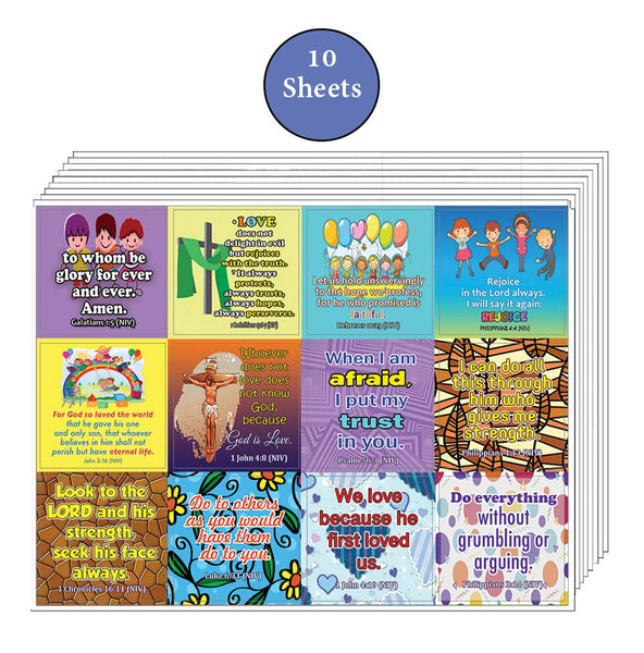 Christian Stickers for Kids (10-Sheet)