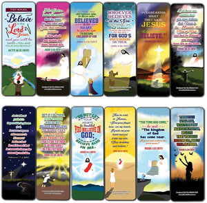 I believe in You Bible Verses Bookmarks Cards (60-Pack) - Church Memory Verse Sunday School Rewards - Christian Stocking Stuffers Birthday Party Favors Assorted Bulk Pack