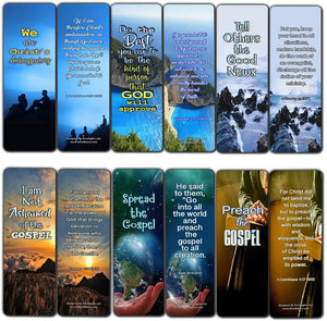 Scriptures Cards Bookmarks About Evangelism (30 Pack) - Stocking Stuffers Devotional Bible Study - Church Ministry Supplies Teacher Classroom Incentive Gifts