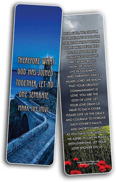 Popular Prayers and Bible Scriptures on Family Bookmarks (60-Pack) - Church Memory Verse Sunday School Rewards - Christian Stocking Stuffers Birthday Party Favors Assorted Bulk