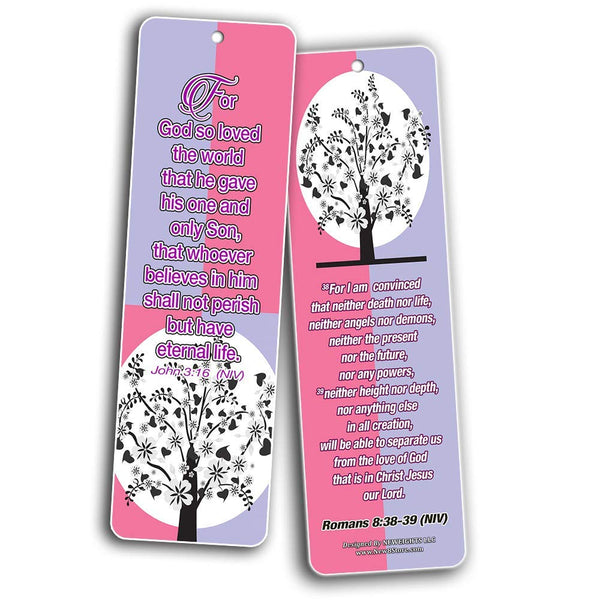 Floral Theme Memory Bible Verses Bookmarks