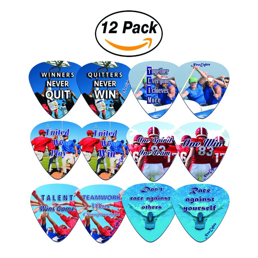 NewEights Sports Inspirational Quotes Guitar Picks (12-Pack)