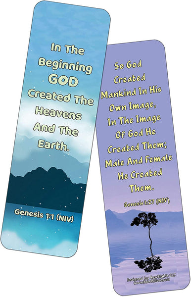 NewEights Bible Memory Verses on Creation Series 1 (60-Pack) – Daily Motivational Card Set – Collection Set Book Page Clippers – Ideal for Church Events