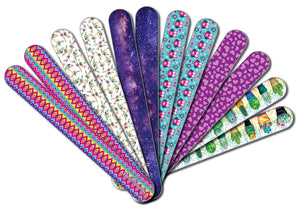 New8Beauty Emery Board Colorful (24-Pack) - For Manicure Pedicure - Keep Your Fingernails and Toenails in Tip-top Shape - Great Stocking Stuffers