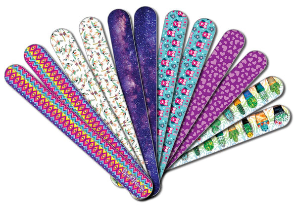 New8Beauty Emery Board Colorful (24-Pack) - For Manicure Pedicure - Keep Your Fingernails and Toenails in Tip-top Shape - Great Stocking Stuffers