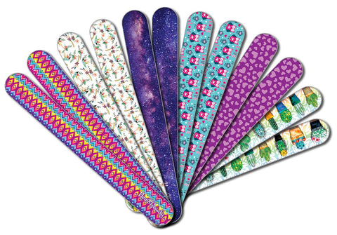 New8Beauty Emery Board Colorful (12-Pack) - Nail Spa Party Favors Supplies - Best Stocking Stuffers Gift for Girls Women Kids Mom Girlfriend - Manicure Pedicure