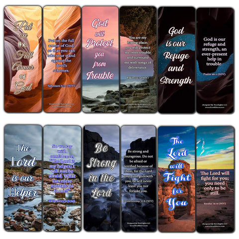 Encouraging Scriptures Bookmarks About God's Protection And Inspire Godly Courage