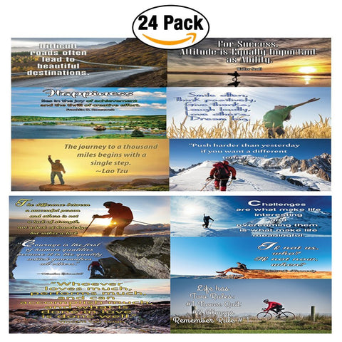 NewEights Life Inspirational & Adventure Motivational Quotes Posters (24 Pack) - 12 Unique Designs ( 2pcs each)