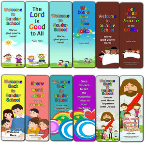 Welcome to Sunday School Bookmarks Cards Series 1 (60-Pack) - Perfect Giveaways for Ministries Designed to Encourage and Motivate Children