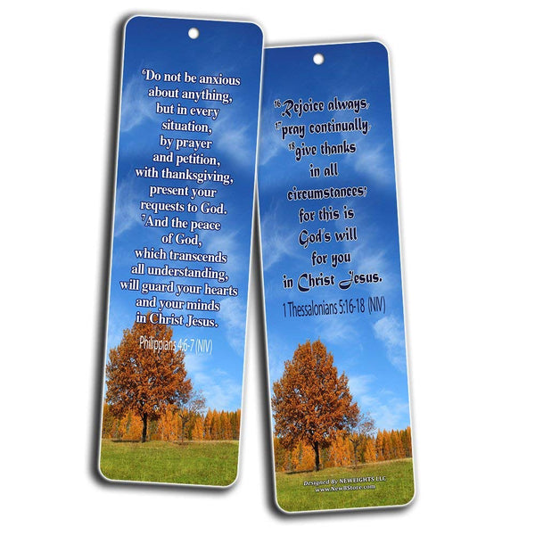 Thanksgiving Gratitude Bible Verses Bookmarks Cards (60-Pack)