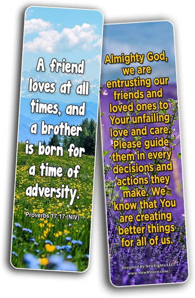 Popular Prayers and Bible Scriptures on Friendship Bookmarks - 12 Pack
