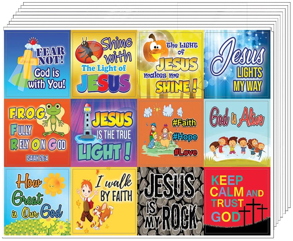 Shine for JESUS Stickers (20-Sheet) - Great Giftaway Stickers for Ministries