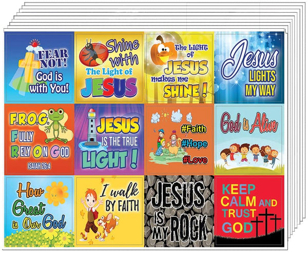 Shine for JESUS Stickers (20-Sheet) - Great Giftaway Stickers for Ministries