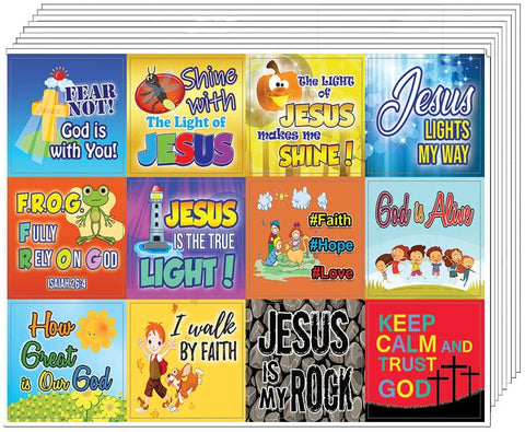 Shine for JESUS Stickers (20-Sheet) - Great Giftaway Stickers for Ministries