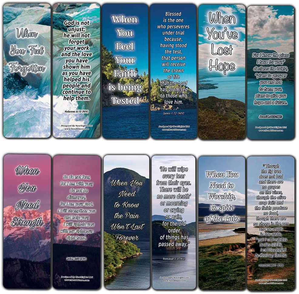 When Your Faith Is Tested Memory Verses Bookmarks (60-Pack) - Perfect Giftaway for Sunday School and Ministries