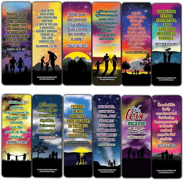 Inspirational Bible Verses for Family Bookmarks Cards (30-Pack) - Stocking Stuffers for Boys Girls - Children Ministry Bible Study Church Supplies Teacher Classroom Incentives Gift