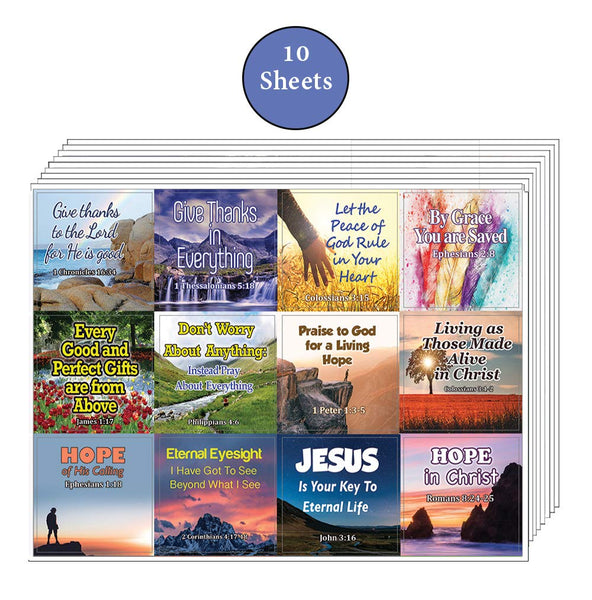 Religious Stickers - Hope and Gratitude (10-Sheet)