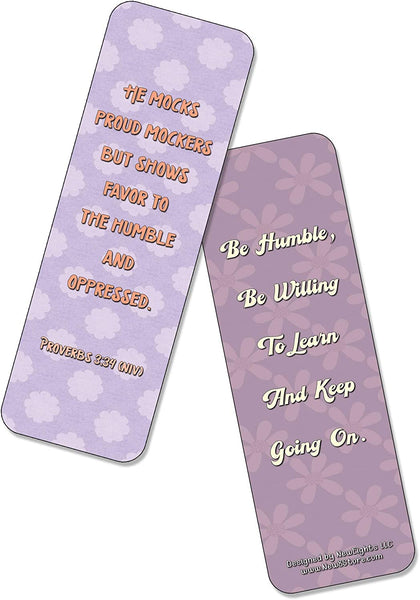 NewEights Famous Verses and Quotes on Humility (60-Pack) – Daily Motivational Card Set – Collection Set Book Page Clippers – Ideal for Church Events
