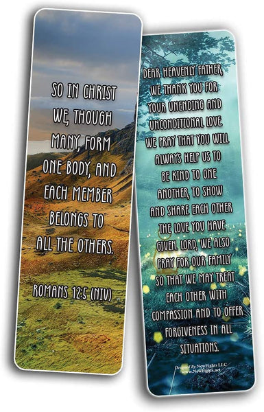 Popular Prayers and Bible Scriptures on Family Bookmarks (60-Pack) - Church Memory Verse Sunday School Rewards - Christian Stocking Stuffers Birthday Party Favors Assorted Bulk