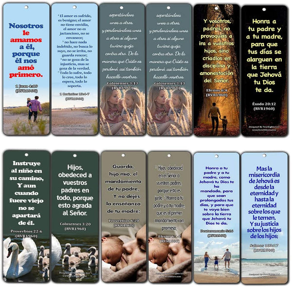 Spanish Bible Scriptures about Family (60 Pack) - Biblical Perspective on Subjects Relating to Families