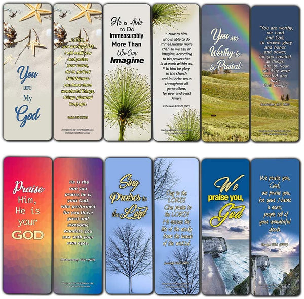 Scriptures Cards - Powerful Scriptures to Help You Worship God (60 Pack) - Reverence Bible Texts VBS Sunday School Easter Baptism Thanksgiving Christmas Rewards Encouragement Motivational Gift