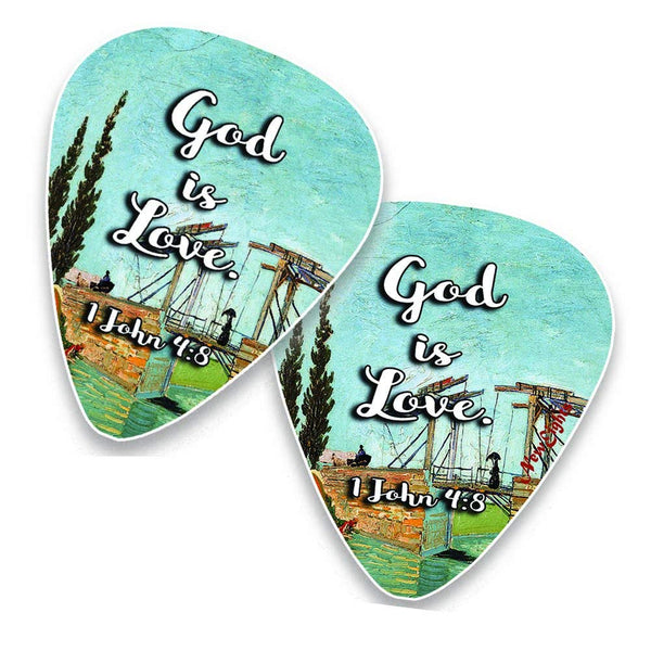 "Guitar Picks with Christian Theme - ""God Is Love"" Messages (12 Pack)"