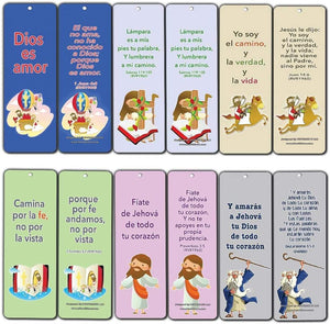 Spanish Bible Verses Bookmarks (God is Love) (12-Pack) - Variety Bookmarks with Inspirational Messages Perfect for Children Ministries Sunday Schools
